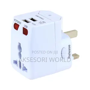 World Universal Travel Adapter With 2 Usb