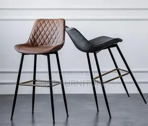 Quality Leather Seat Bar Stool With Iron Leg