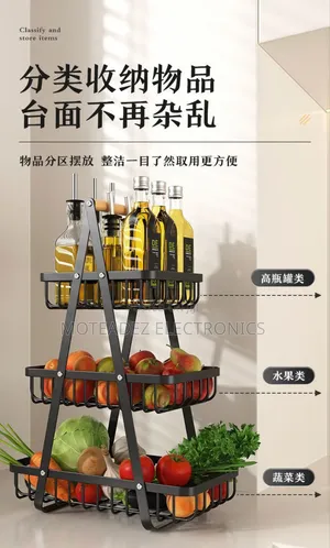 3 Layers Fruit/Vegetables Steel Iron Storage Basket/Rack