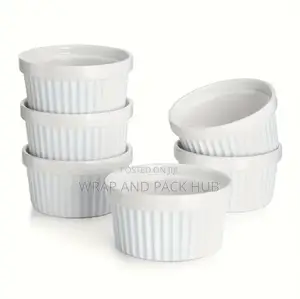 6 PCS Ramekins - 4/8oz Souffle Cups, Baking Bowl.