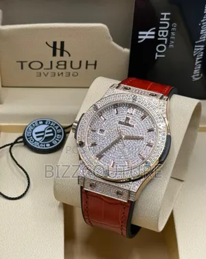 Original Hublot Leather Brown Strap Watch