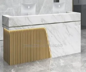 2 Meters White Office Reception Table