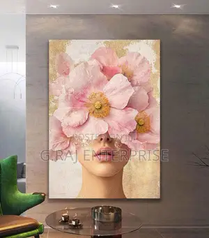 Flower Head Girlie Canvas Prints Available for Same Day