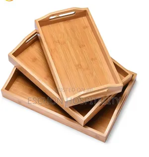 Wooden Bamboo Tray Set 3pcs