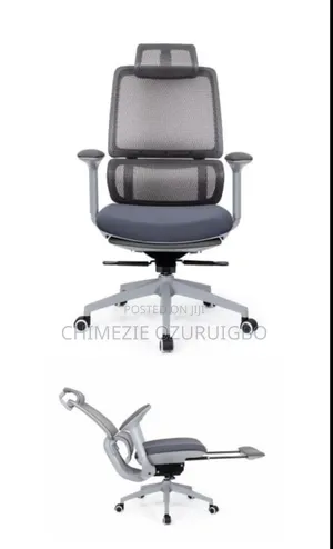 Grey Swivel Chair With Adjustable Back, Head and Hand Rests