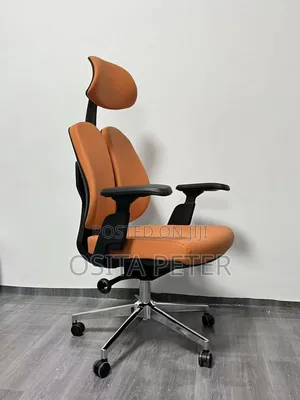 Office Chair, the Back Is Black While the Front Is Orange