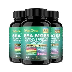 Wins Town Sea Moss Black Seed Oil Ginger - 60 Capsules