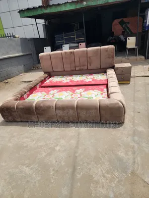 Luxury Upholstery 7by6 Bed Stand With Side Drawer