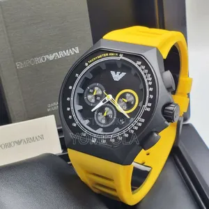 Emporio Armani Chronograph Yellow Strap Watch