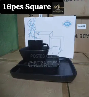 16pcs Dinner Set Black Square