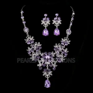 Beaded Jewelry Set Purple Color