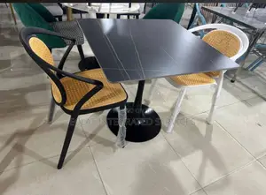 Resturant Chair With Marble Top and 2 Chairs