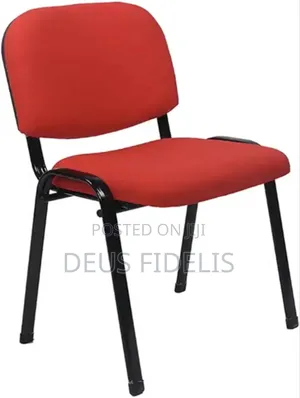 Red Visitors Chair With Fabric