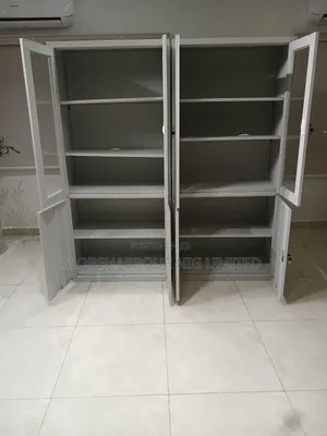 Half Glass Half Doors Full Height Metal Cabinet