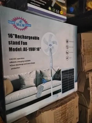 16" Rechargeable Solar Standing Fan