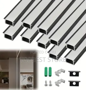 Led Recessed Lighting Channel Black Body and Silver 3m Lengt