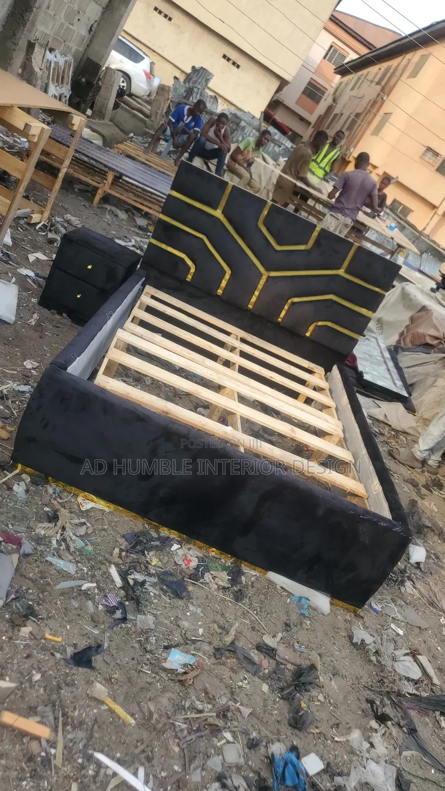 Black 4ft Padded Bedframe