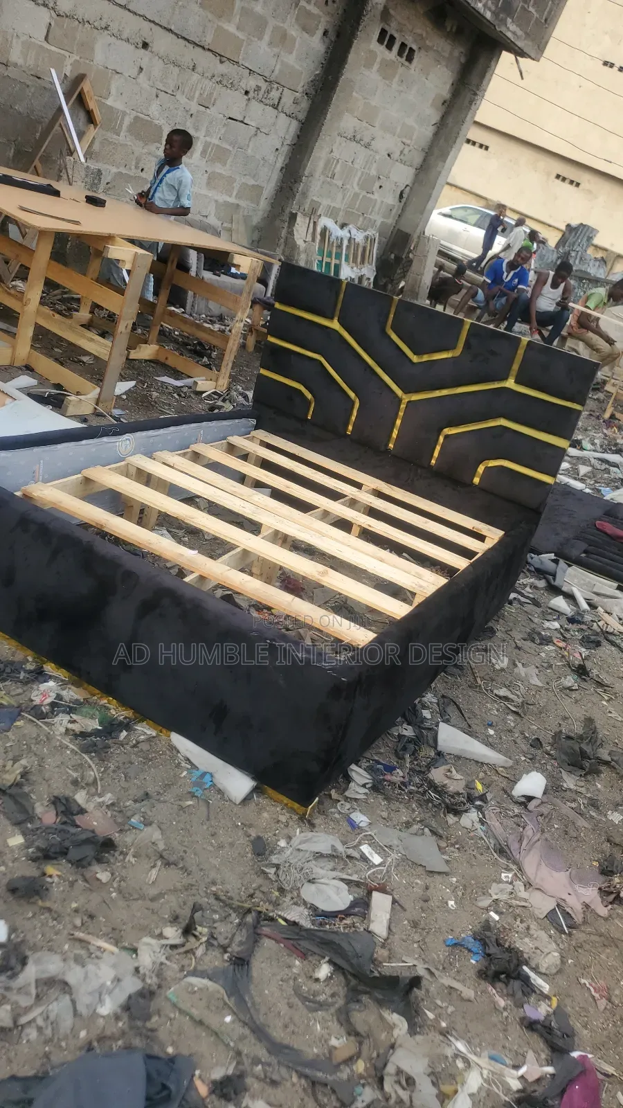 Black 4ft Padded Bedframe