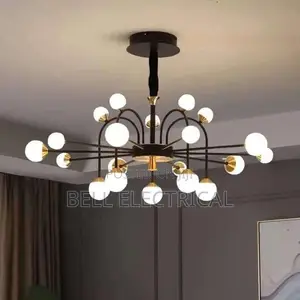 Modern Black Gold Spider Chandelier