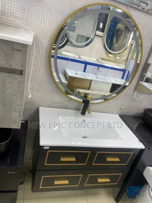 Gold Cabinet With Sensor Mirror