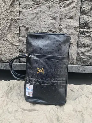 Durable Faux Leather Black Duffle Bag