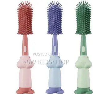 3 in 1 Silicone Feeding Bottle Brush With Teat Straw Brush