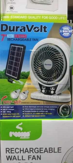 7inches Duravolts Rechargeable Fan