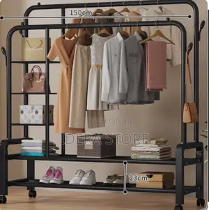 Heavy Duty Double Pole Clothes,Shoes and Bag Hanger