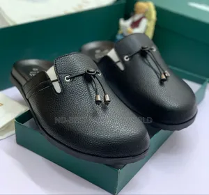 Black Leather Half Shoe