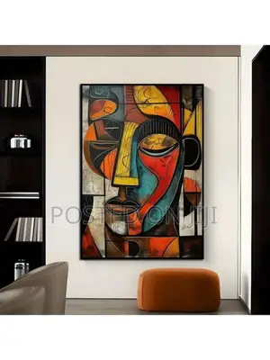 Colourful Abstract Face Painting Print On Canvas