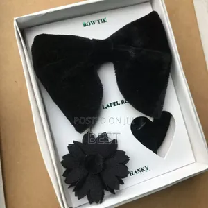 High Quality Suede Butterfly Bow Ties, Complete Set.