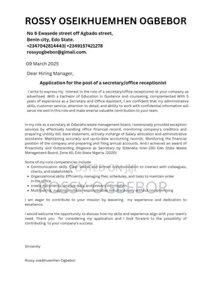 Office Receptionist