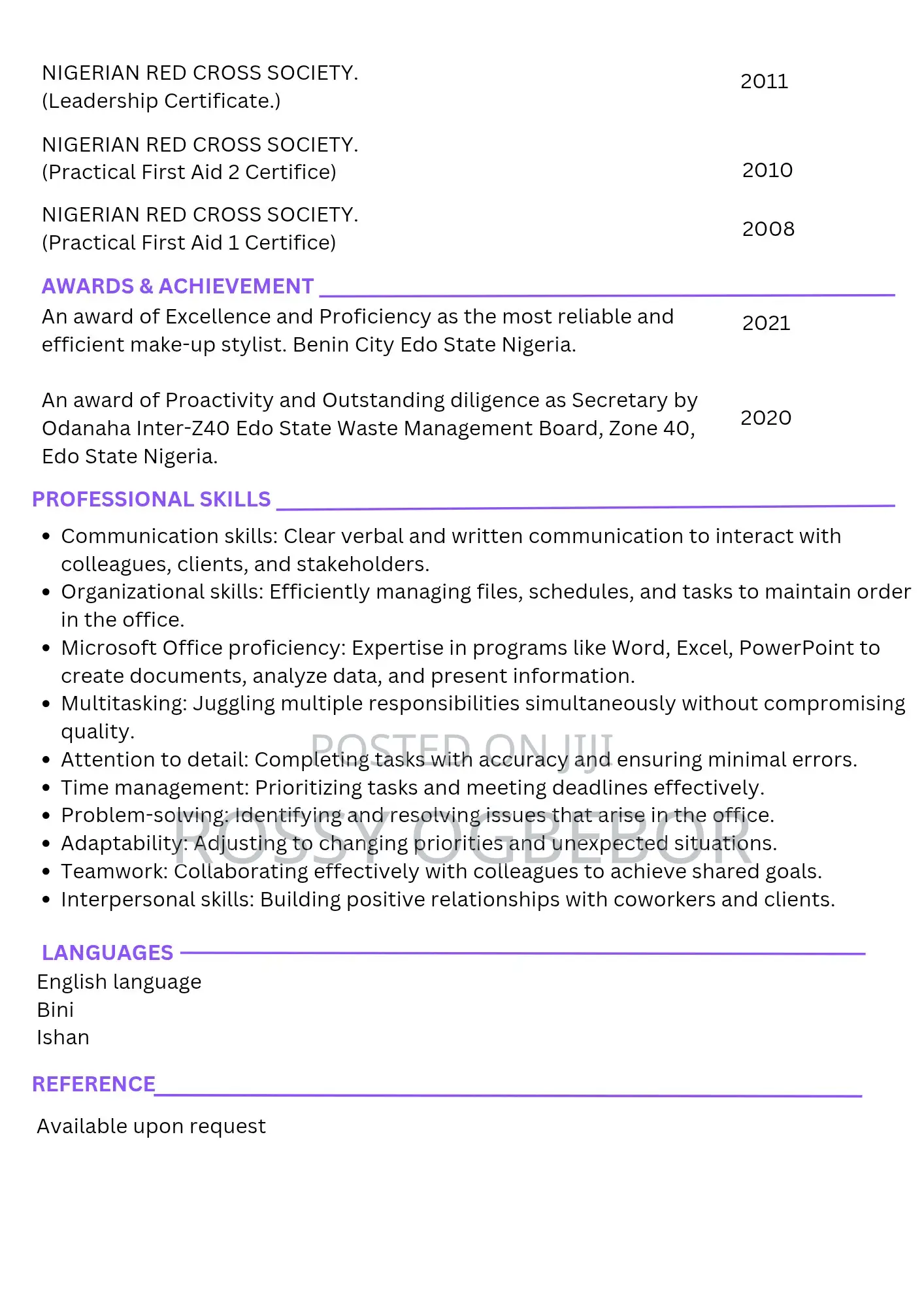Office Receptionist