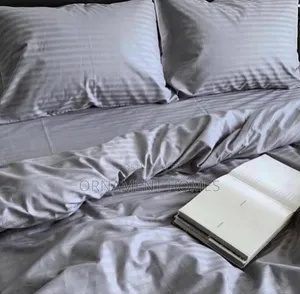 Duvet Ash Striped Plain Sheets, Complete Bedding Set
