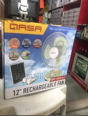 12inches Gasa Rechargeable Fan With Solar Panel