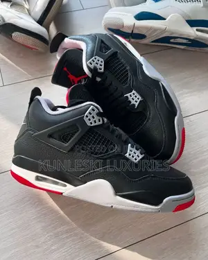 Original Air Jordan 4 Retro Bred Reimagined Black Sneakers