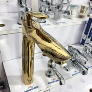 Long Leaf Head Gold Basin Mixer