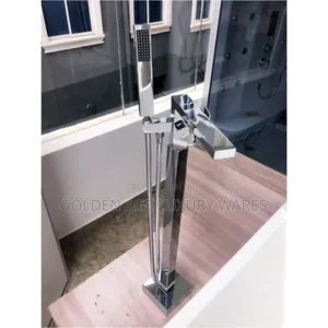Square Standing Bathtub Mixer Chrome