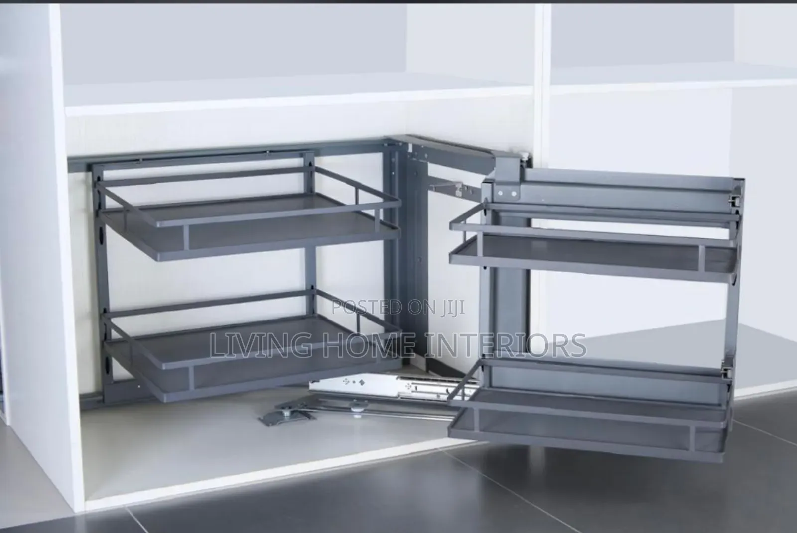 Gray Corner Pot Rack