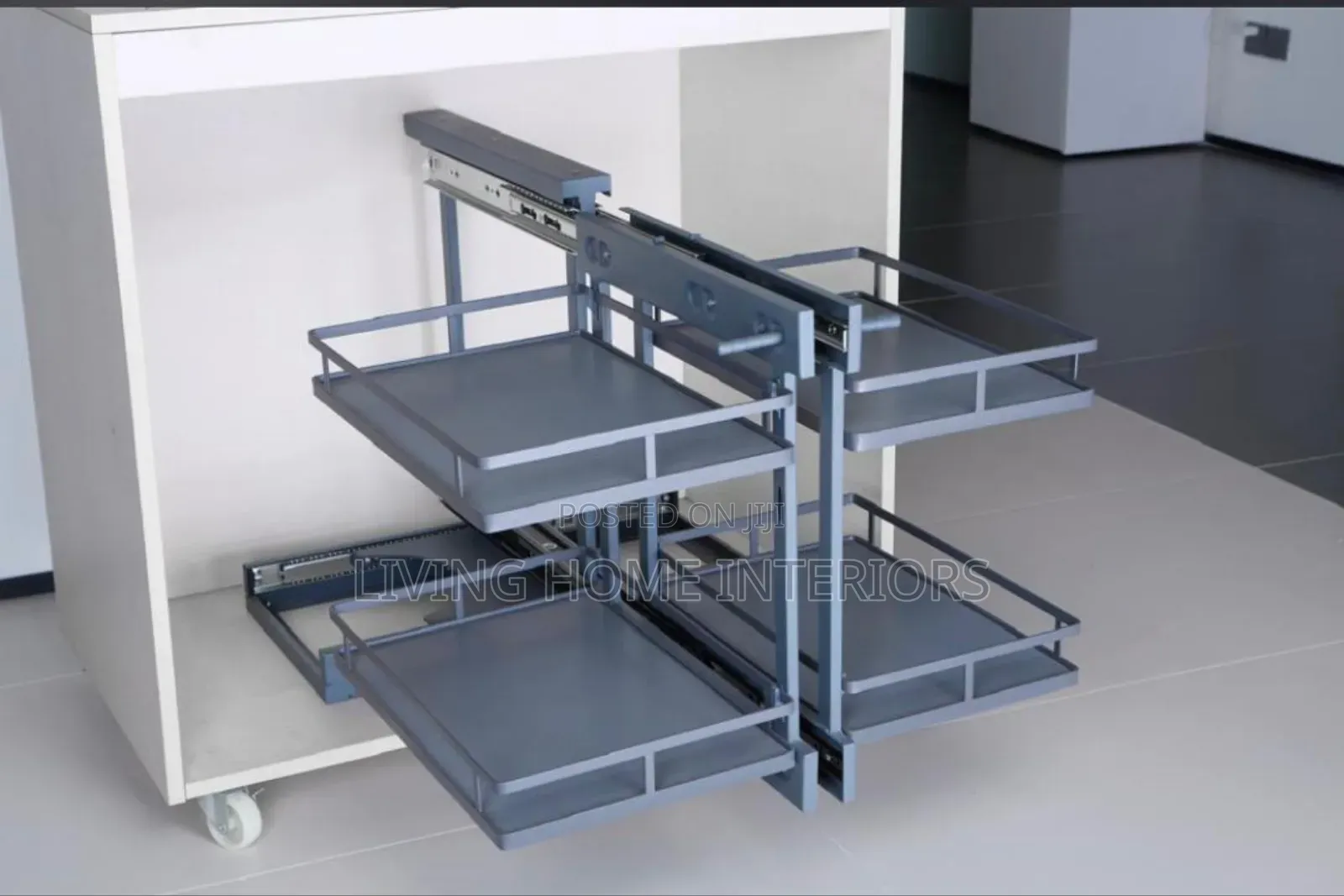 Gray Corner Pot Rack
