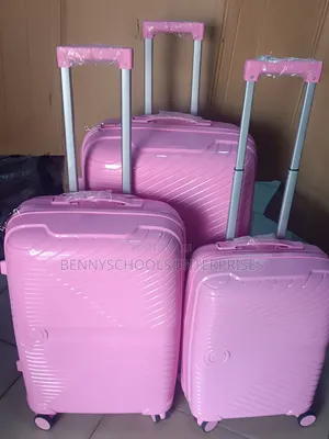 Goodpatner Pink Set of 4 Unbreakable Rubber Luggage Boxes