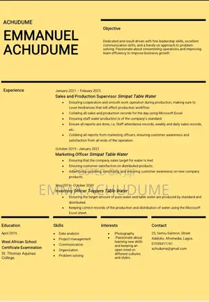 Manufacturing CV