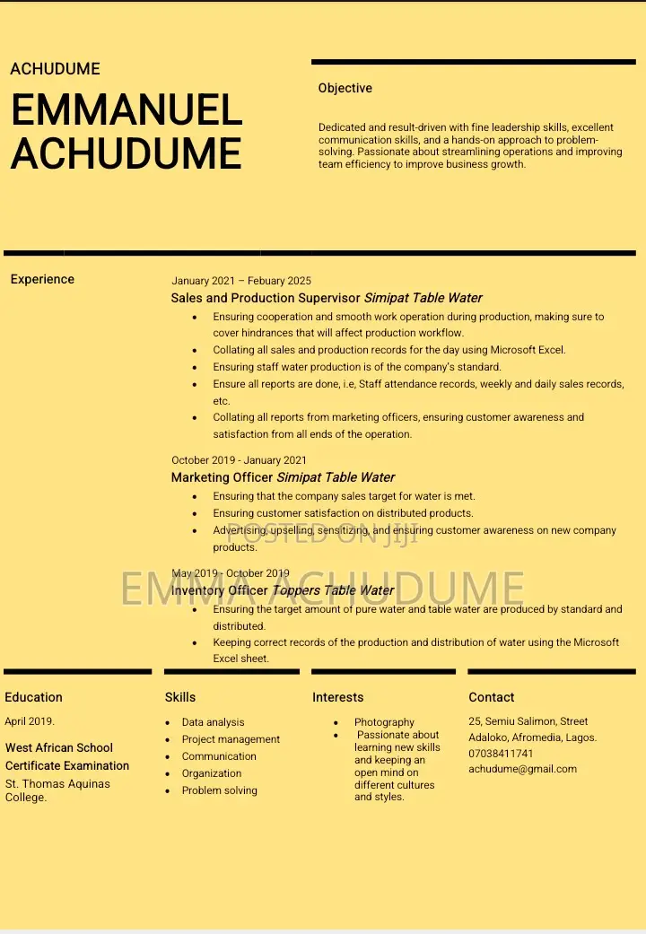 Manufacturing CV