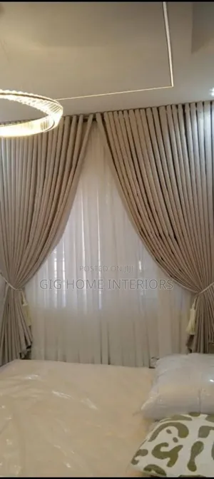 Luxury Premuim Curtains Beige and Gray