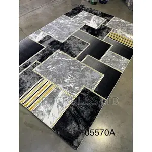 Dexim Turkish Styled Black /Grey Living Room Rug( 7 by 10)