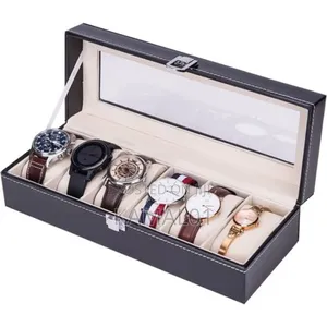 6 Pieces Slot Luxury Pu Leather Watch Box/Storage Box