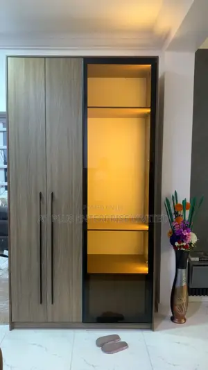 1200mm X 2400mm Wardrobe With Glass Doors,Lighting Drawers