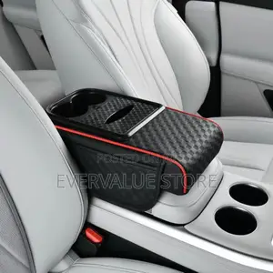 Car Armrest Cover With Cup Holder, Tissue Box Side Pockets
