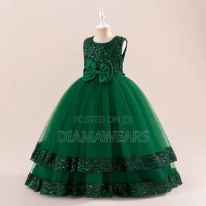 Green Ceremonial Princess Full Ball Gown