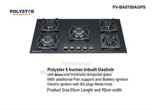 Premium Polystar 5-Burner Inbuilt Gas Hob